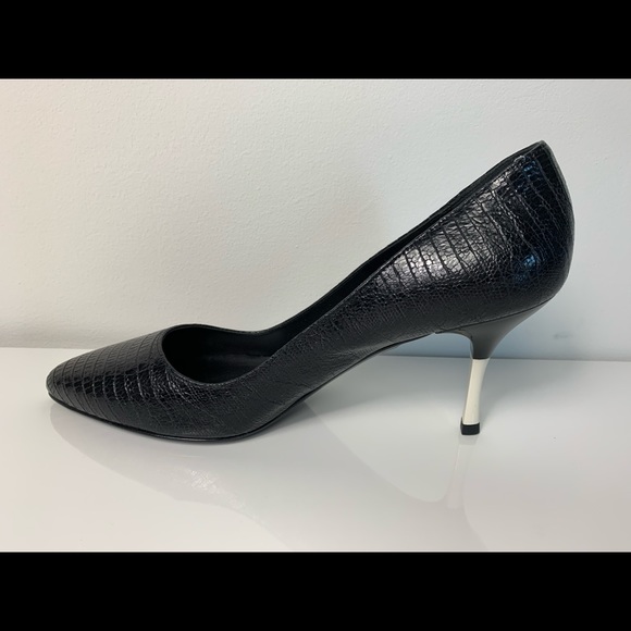 NEW MAX MARA Dinda Black Leather Heels Pumps - Picture 6 of 8